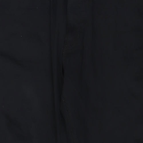 Marks and Spencer Mens Black Cotton Straight Jeans Size 42 in L35 in Slim Zip - Long Leg