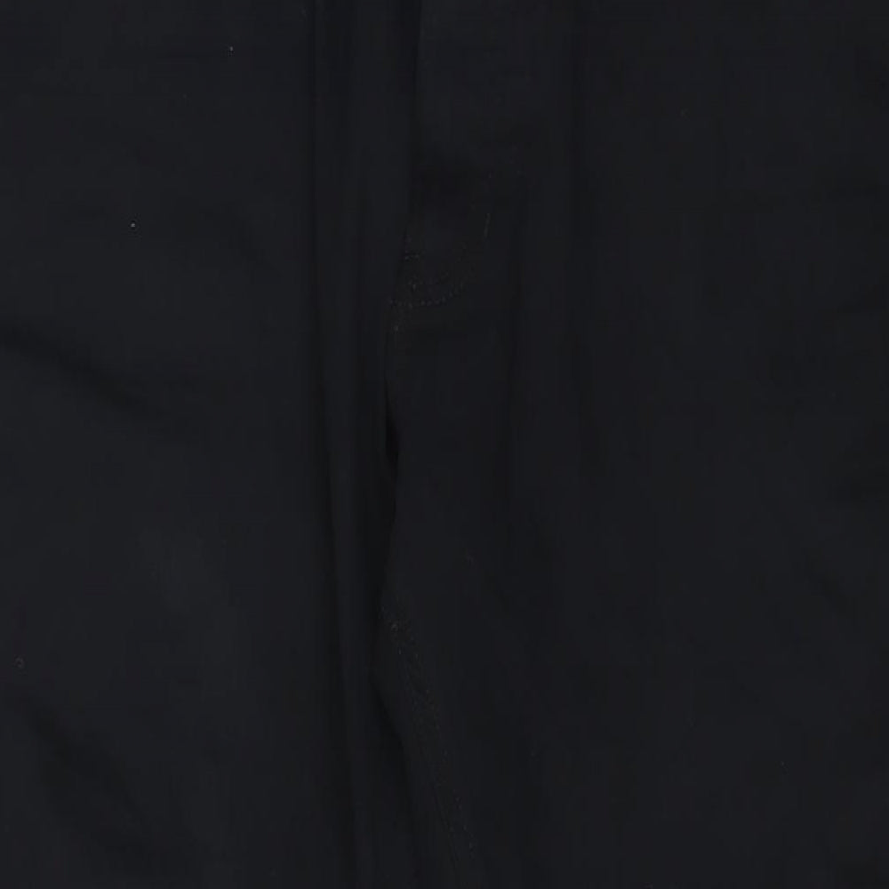 Marks and Spencer Mens Black Cotton Straight Jeans Size 42 in L35 in Slim Zip - Long Leg