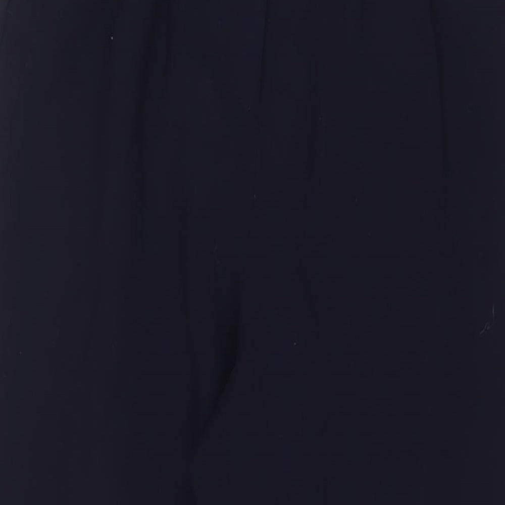 Boden Womens Blue Polyester Trousers Size 8 L32 in Regular Hook & Eye - Belted