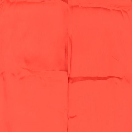 Zara Womens Orange Viscose Trousers Size XS L32 in Regular Zip
