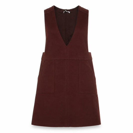 Front view of Next women’s brown polyester a-line, size UK 12, v-neck pullover