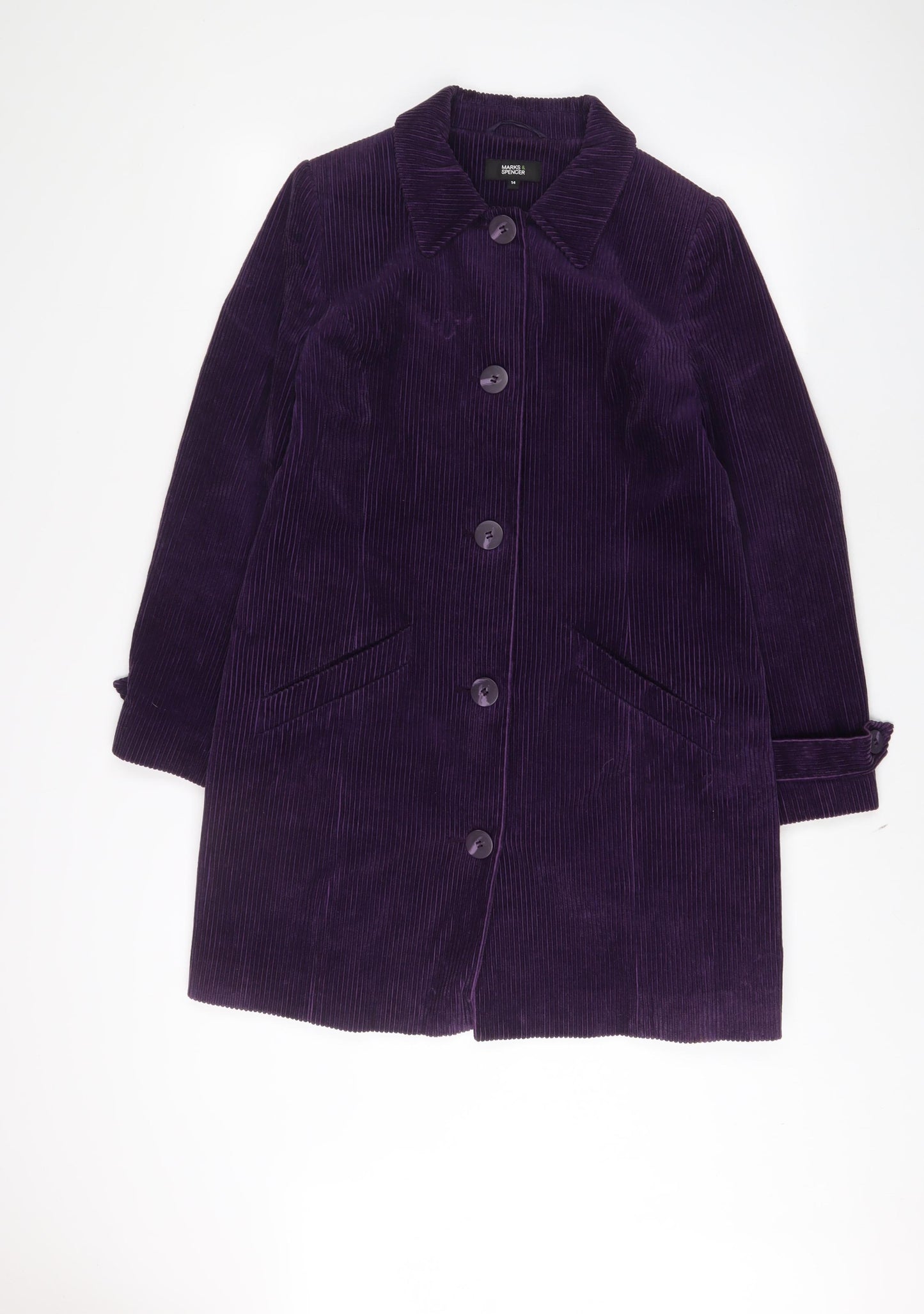 Marks and Spencer Womens Purple Jacket Size 14 Button