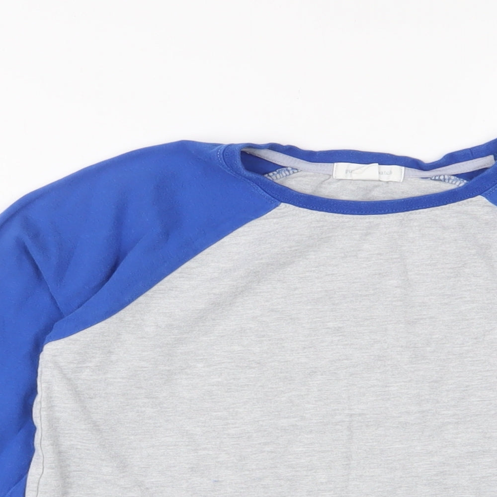 Pumpkin Patch Boys Grey Cotton Basic Casual Size 9 Years Crew Neck Pullover