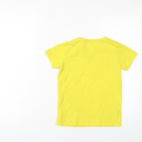 Dunnes Stores Boys Yellow Cotton Basic T-Shirt Size 9 Years Crew Neck Pullover - Skate park