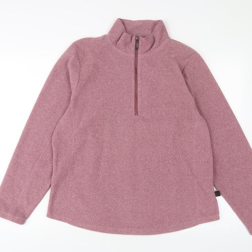 Hawkshead Womens Purple Polyester Pullover Sweatshirt Size 16 Zip - Logo, Embroidered