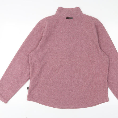 Hawkshead Womens Purple Polyester Pullover Sweatshirt Size 16 Zip - Logo, Embroidered