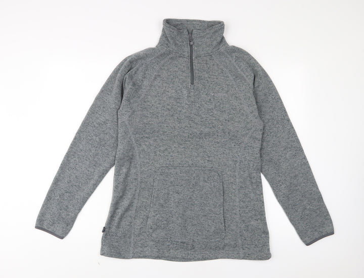 Mountain Life Womens Grey Polyester Pullover Sweatshirt Size 16 Zip