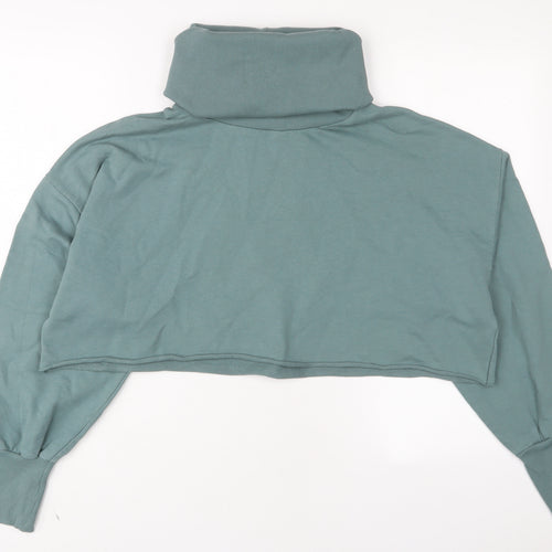 ASOS Womens Green Cotton Pullover Sweatshirt Size 16 Pullover - Cropped