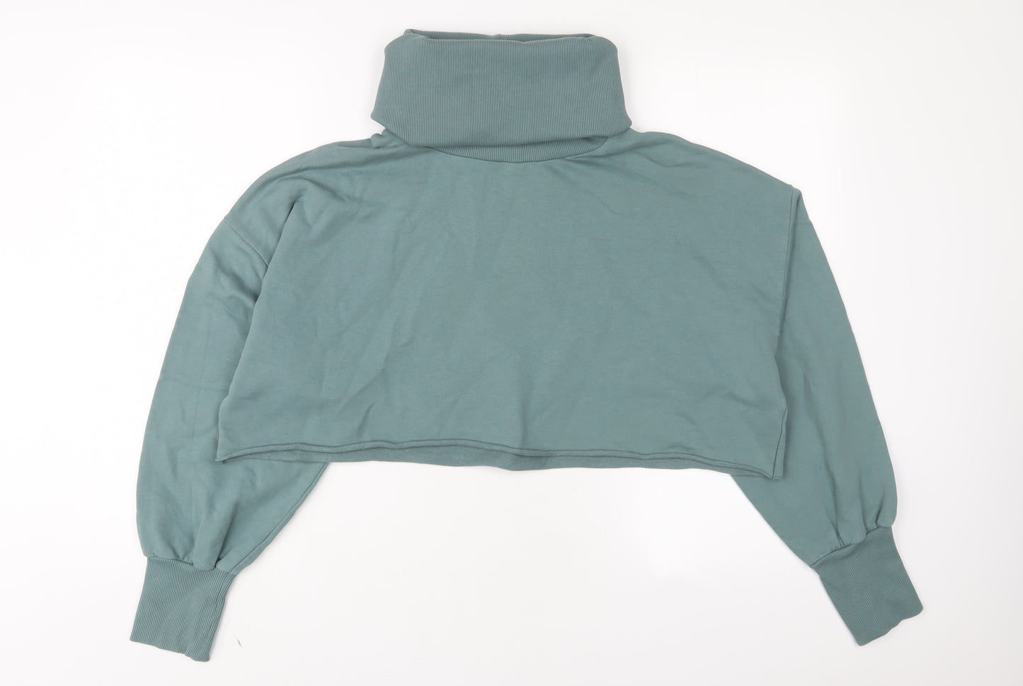 ASOS Womens Green Cotton Pullover Sweatshirt Size 16 Pullover - Cropped