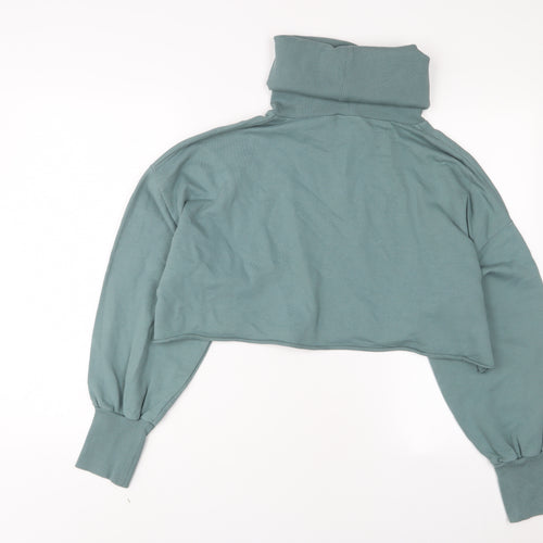 ASOS Womens Green Cotton Pullover Sweatshirt Size 16 Pullover - Cropped