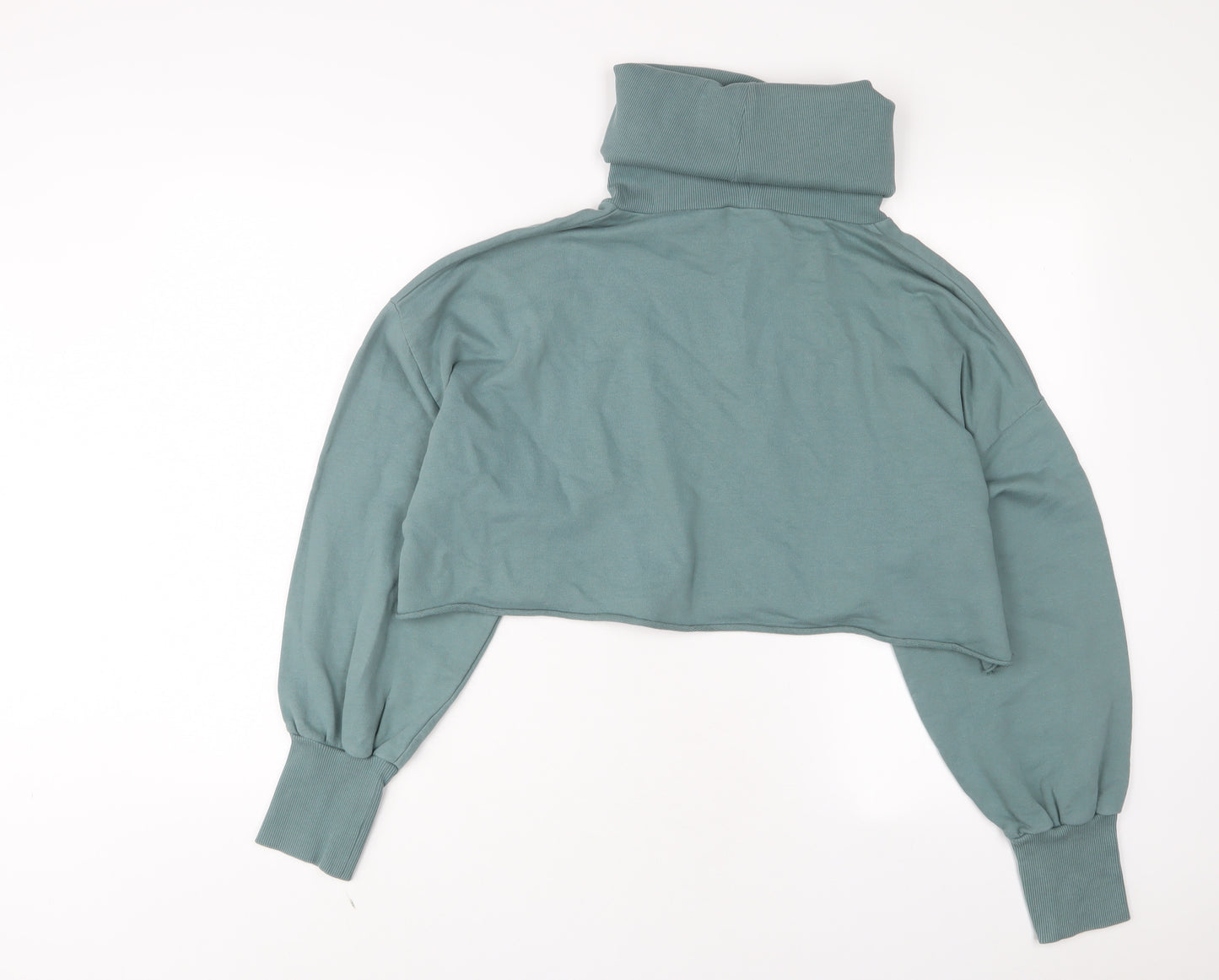 ASOS Womens Green Cotton Pullover Sweatshirt Size 16 Pullover - Cropped