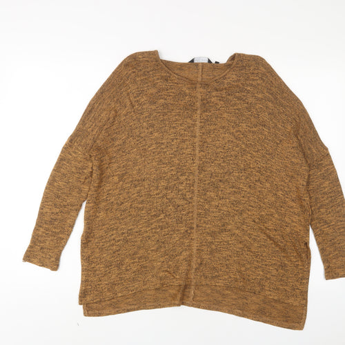 New Look Womens Brown Crew Neck Viscose Pullover Jumper Size 8