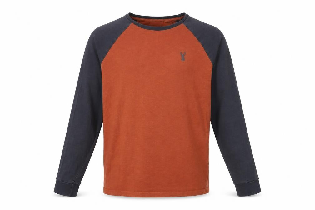 Front view of Next boys’ brown cotton basic casual, size 12, years crew neck pullover - embroidered