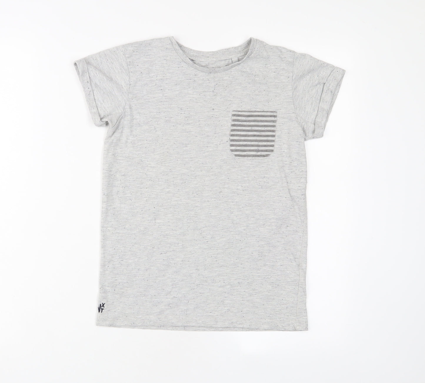 NEXT Boys Grey Cotton Basic T-Shirt Size 9 Years Crew Neck Pullover