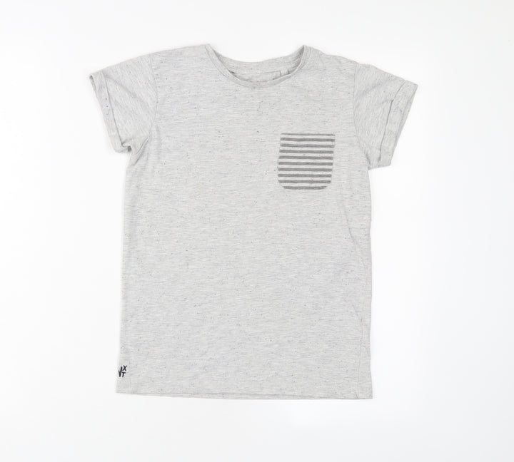 NEXT Boys Grey Cotton Basic T-Shirt Size 9 Years Crew Neck Pullover
