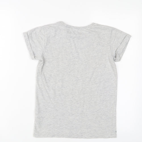 NEXT Boys Grey Cotton Basic T-Shirt Size 9 Years Crew Neck Pullover