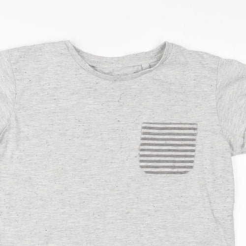 NEXT Boys Grey Cotton Basic T-Shirt Size 9 Years Crew Neck Pullover