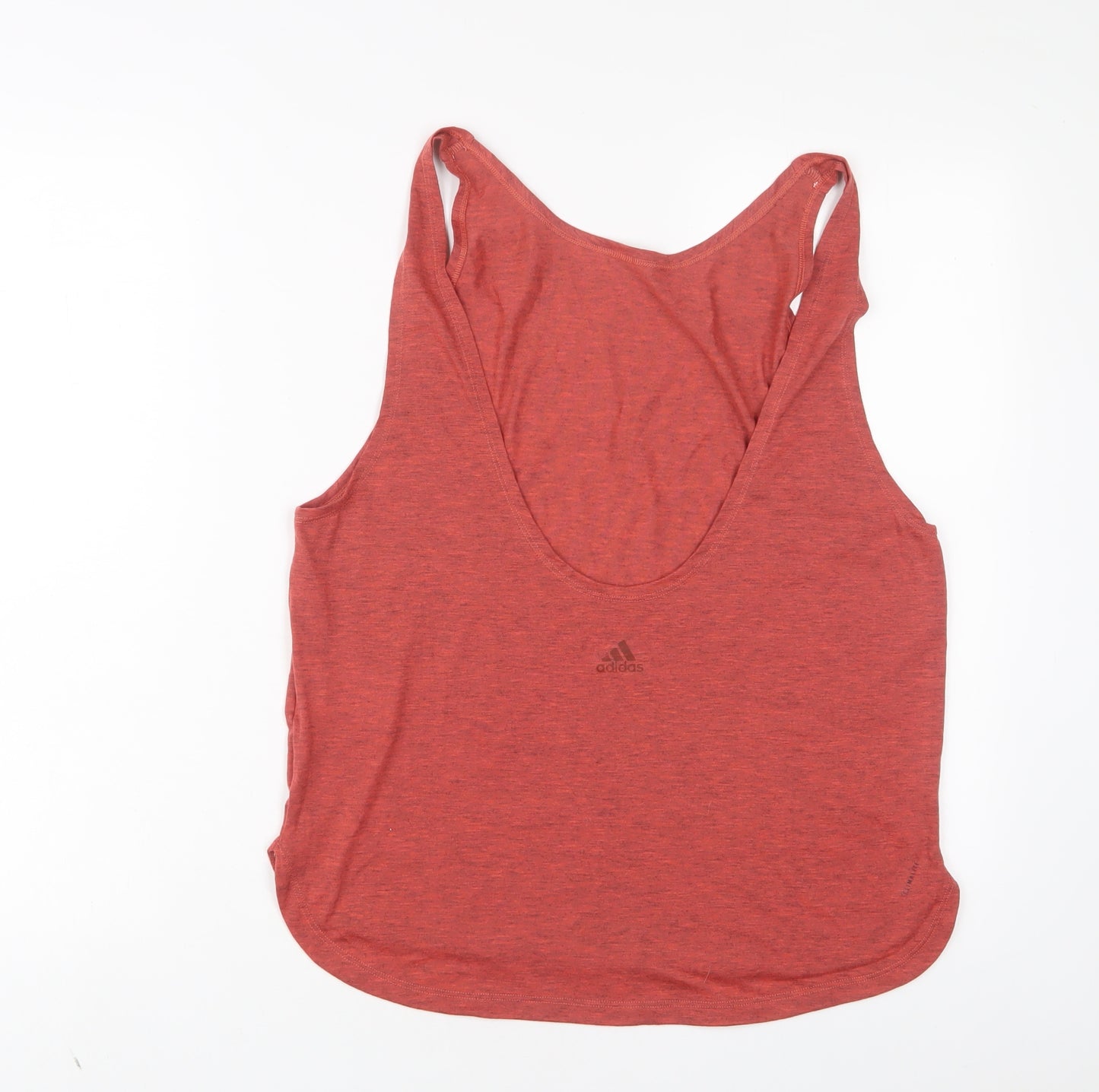 adidas Womens Red Polyester Basic Tank Size M Scoop Neck Pullover