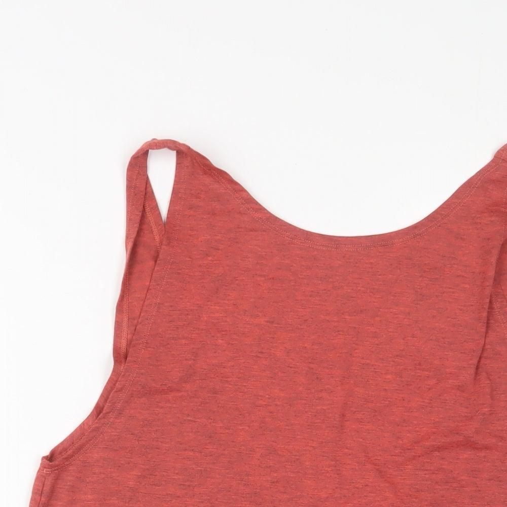 adidas Womens Red Polyester Basic Tank Size M Scoop Neck Pullover