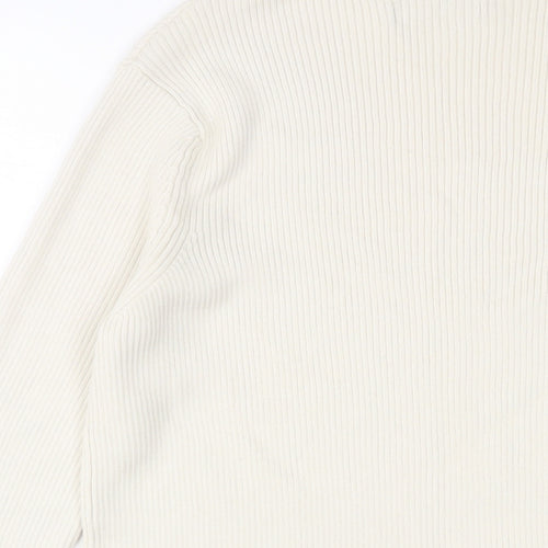 Marks and Spencer Womens Ivory High Neck Wool Pullover Jumper Size 18