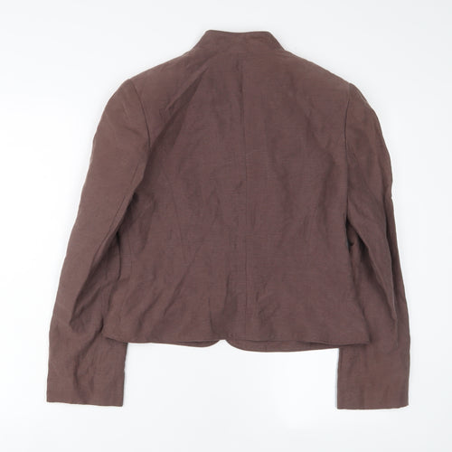 Monsoon Womens Brown Jacket Size 12 Hook & Eye - Embroidered