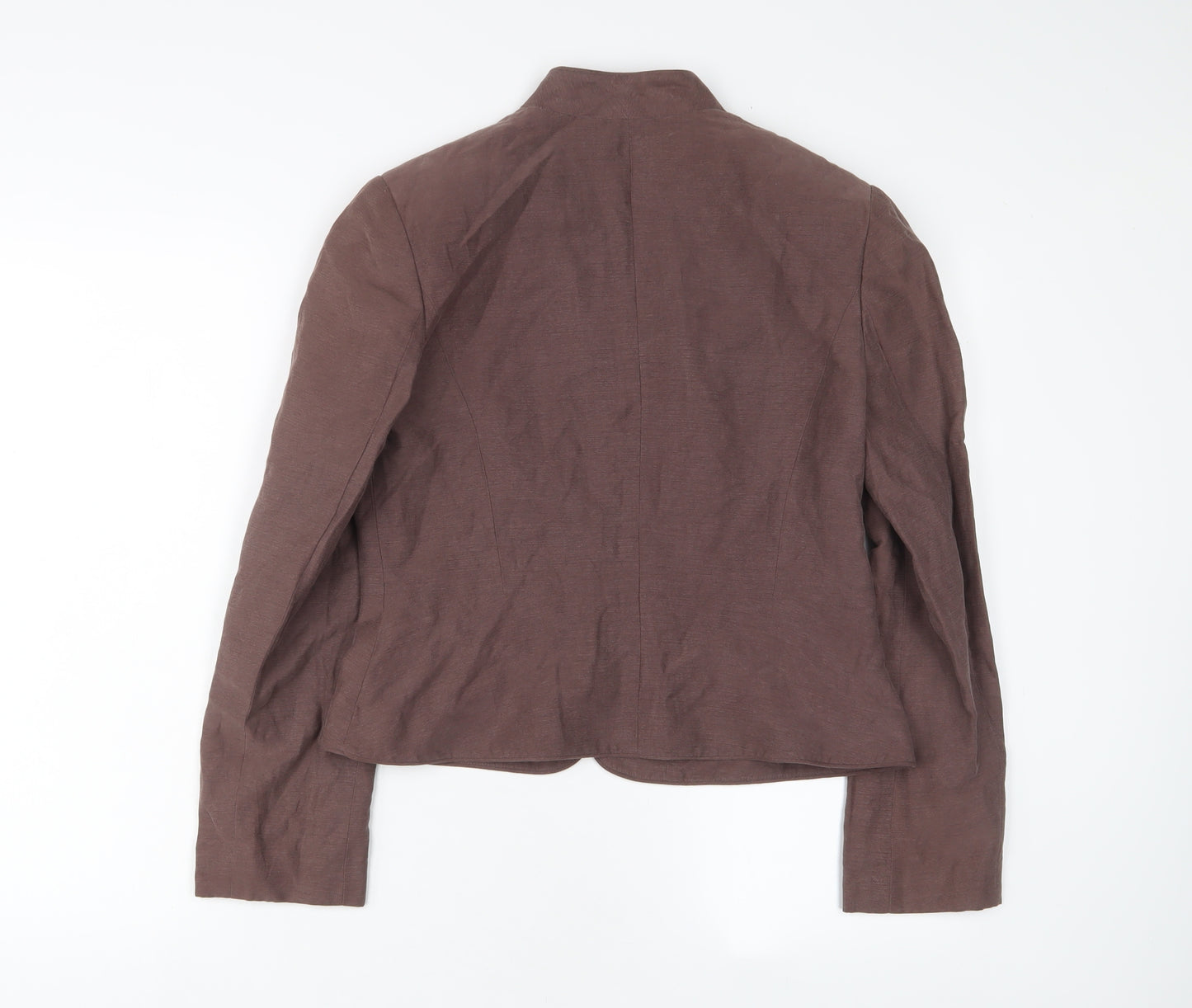 Monsoon Womens Brown Jacket Size 12 Hook & Eye - Embroidered
