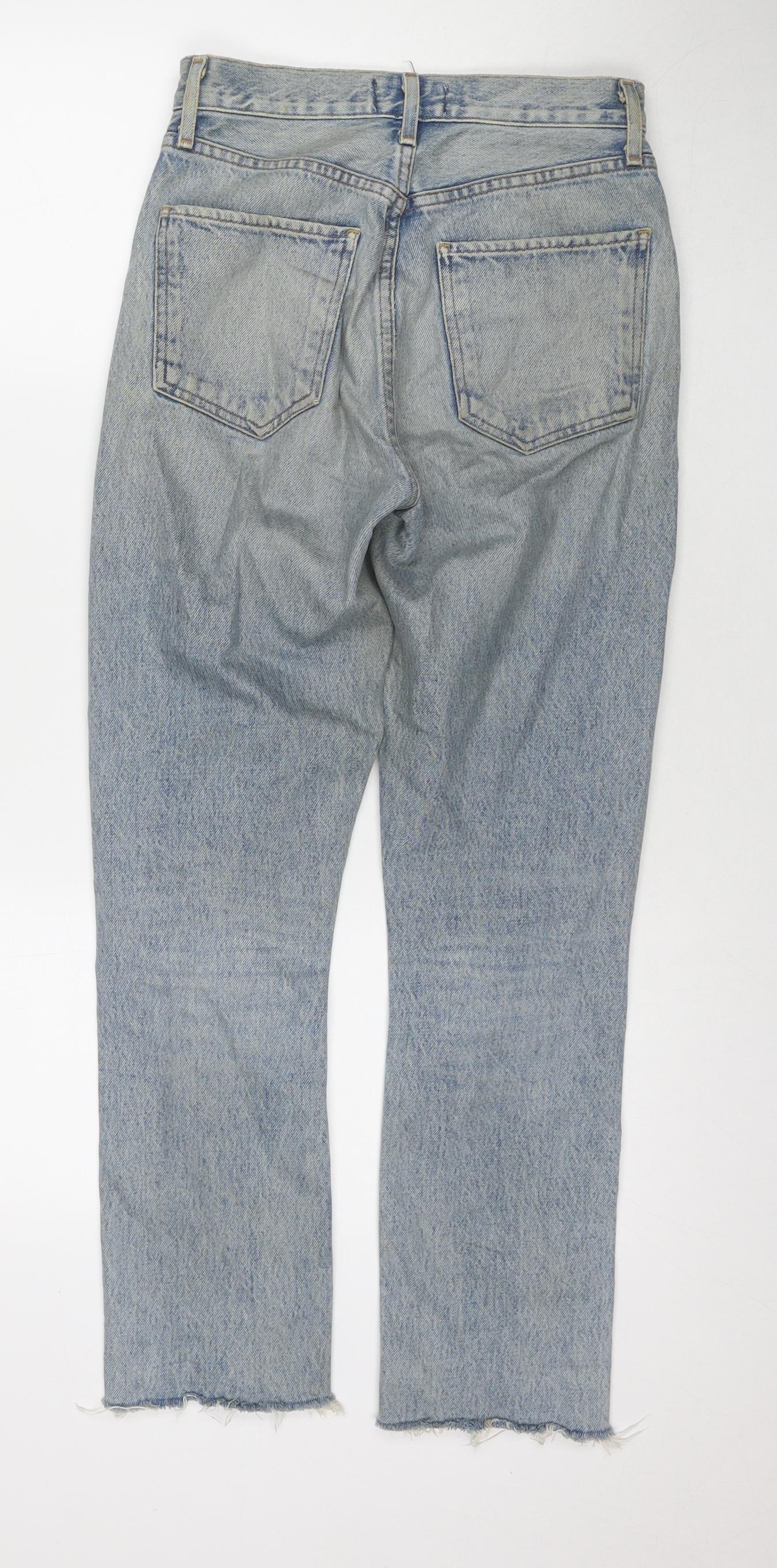 A Gold E Womens Blue Cotton Straight Jeans Size 6 L27 in Regular Zip