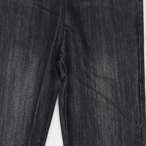 Marks and Spencer Boys Grey Cotton Straight Jeans Size 13-14 Years L31 in Regular Drawstring