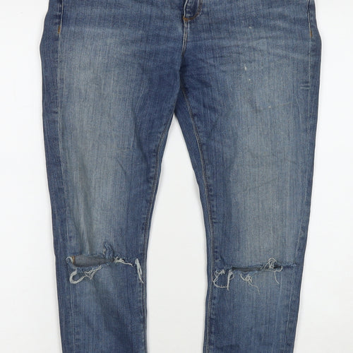 ASOS Womens Blue Cotton Straight Jeans Size 28 in L28 in Regular Zip