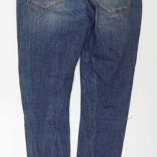 ASOS Womens Blue Cotton Straight Jeans Size 28 in L28 in Regular Zip