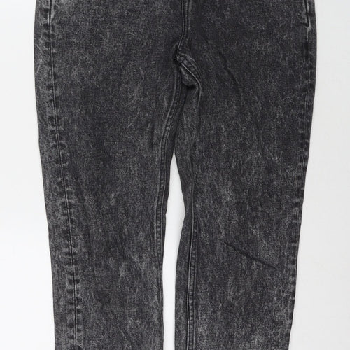 River Island Womens Grey Cotton Straight Jeans Size 8 L27 in Regular Zip