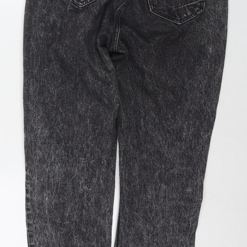 River Island Womens Grey Cotton Straight Jeans Size 8 L27 in Regular Zip