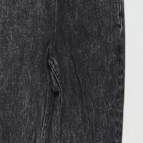 River Island Womens Grey Cotton Straight Jeans Size 8 L27 in Regular Zip