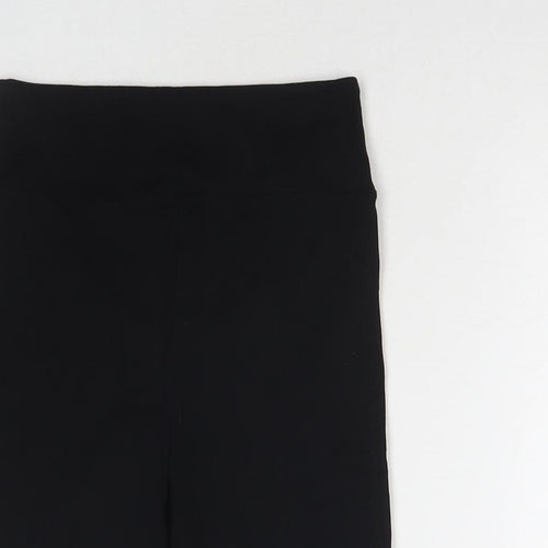 River Island Womens Black Cotton Basic Shorts Size 8 L6 in Regular Zip - Compression Leggings Shorts