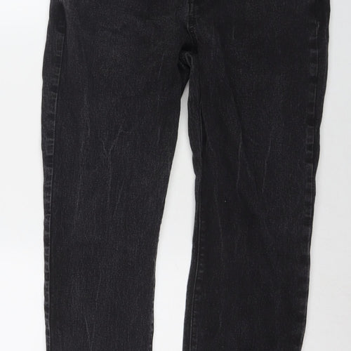 Matalan Mens Black Cotton Straight Jeans Size 34 in L26 in Regular Zip
