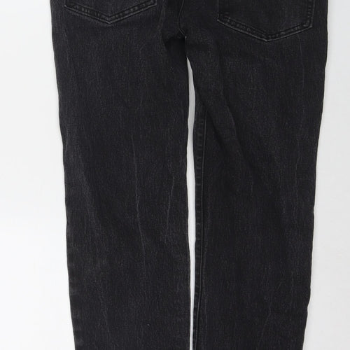 Matalan Mens Black Cotton Straight Jeans Size 34 in L26 in Regular Zip