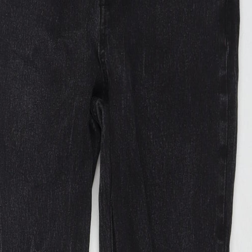 Matalan Mens Black Cotton Straight Jeans Size 34 in L26 in Regular Zip