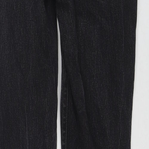 Matalan Mens Black Cotton Straight Jeans Size 34 in L26 in Regular Zip