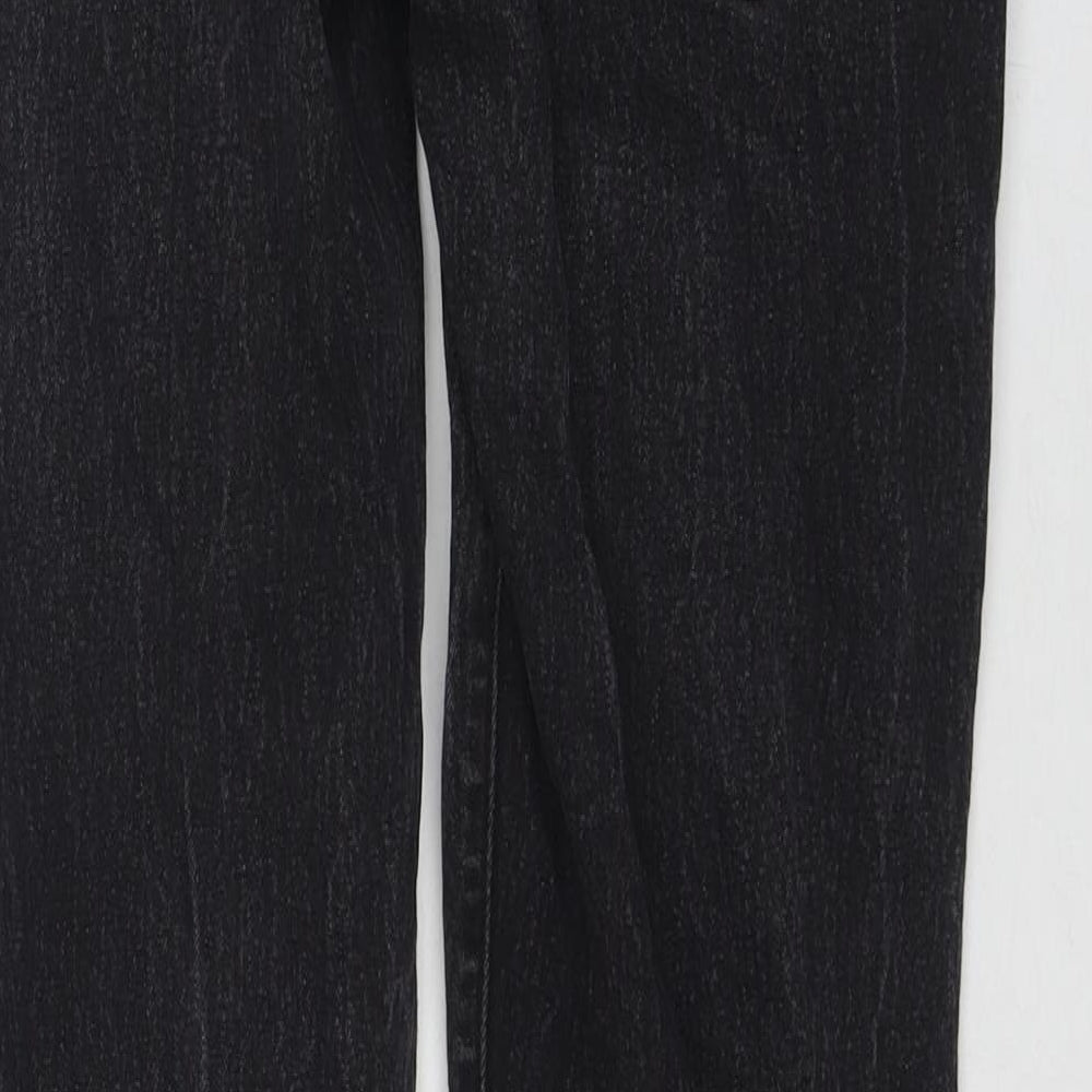 Matalan Mens Black Cotton Straight Jeans Size 34 in L26 in Regular Zip