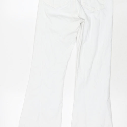 Topshop Womens White Cotton Flared Jeans Size 28 in L32 in Regular Zip