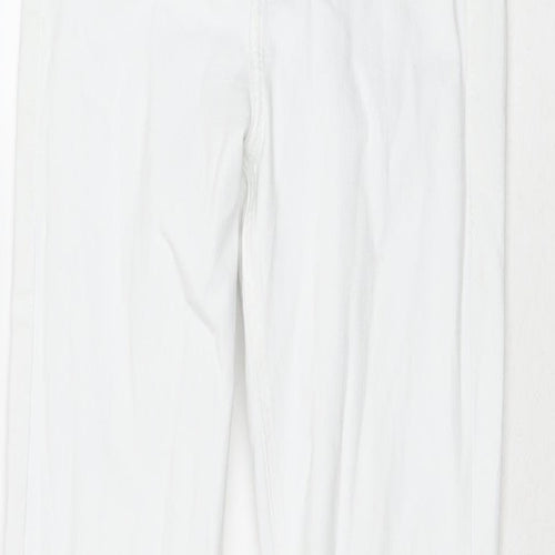 Topshop Womens White Cotton Flared Jeans Size 28 in L32 in Regular Zip
