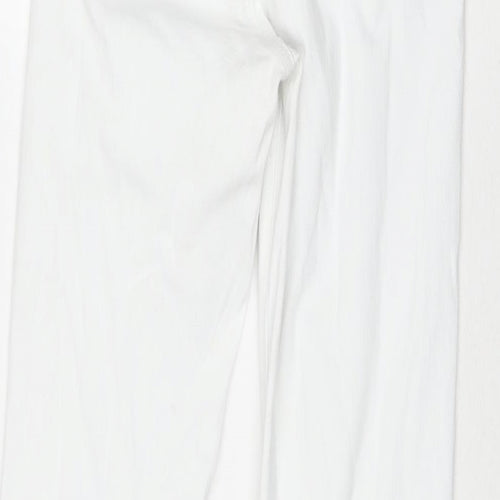 Topshop Womens White Cotton Flared Jeans Size 28 in L32 in Regular Zip