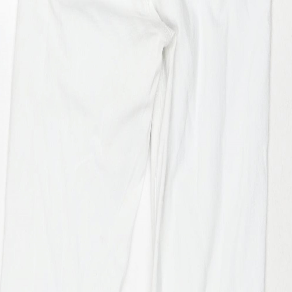 Topshop Womens White Cotton Flared Jeans Size 28 in L32 in Regular Zip