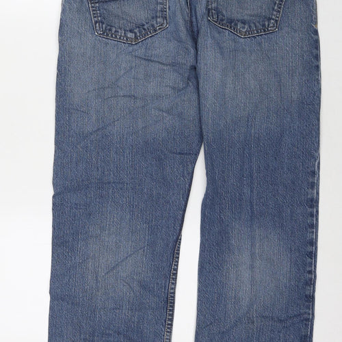 Marks and Spencer Womens Blue Cotton Straight Jeans Size 34 in L29 in Regular Zip