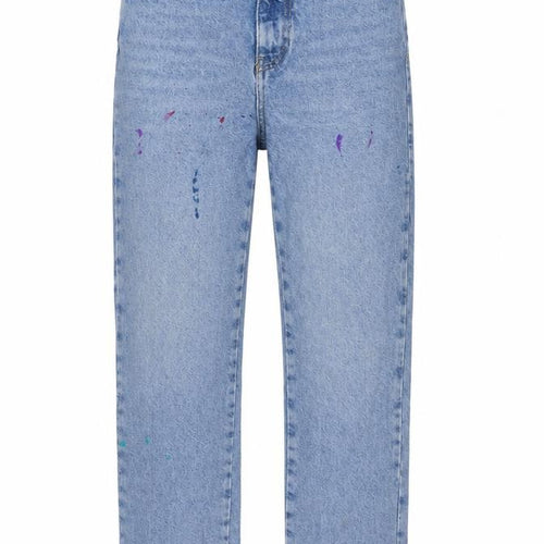 Zara Womens Blue Cotton Straight Jeans Size 6 L29 in Regular Zip