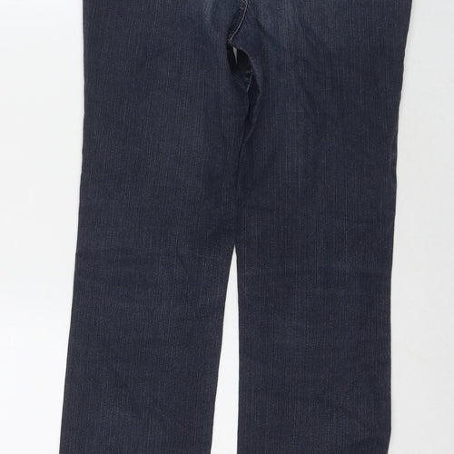 Per Una Womens Blue Cotton Straight Jeans Size 8 L30 in Regular Zip