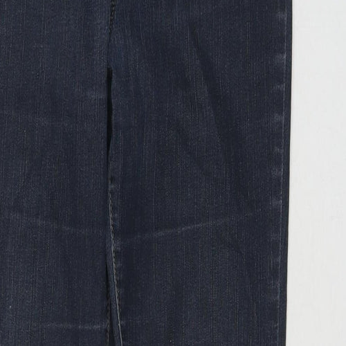 Per Una Womens Blue Cotton Straight Jeans Size 8 L30 in Regular Zip