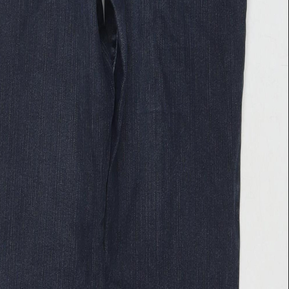 Per Una Womens Blue Cotton Straight Jeans Size 8 L30 in Regular Zip