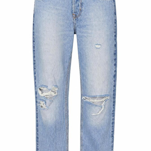H&M Womens Blue Cotton Straight Jeans Size 6 L29 in Regular Zip