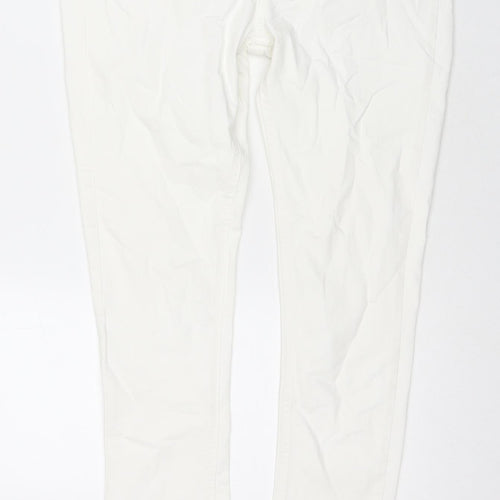 Phase Eight Womens White Cotton Skinny Jeans Size 12 L28 in Regular Zip